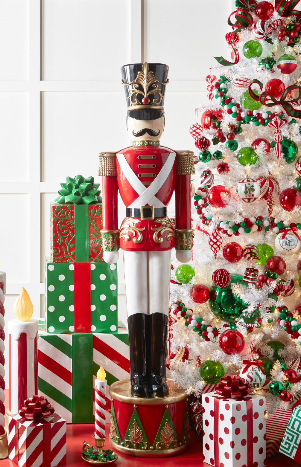 5" Peppermint Bow Glass Ball Ornament