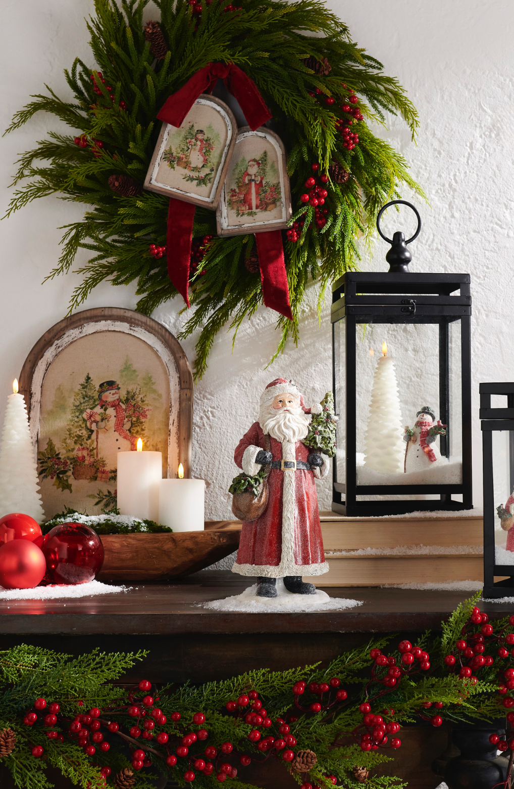 16.5" Framed Snowman Wall Art