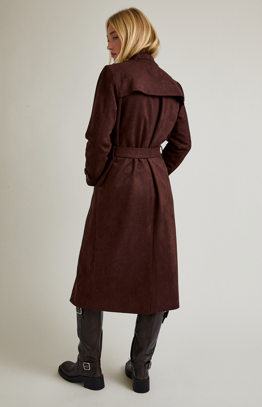 Eddie Suede Long Trench Coat