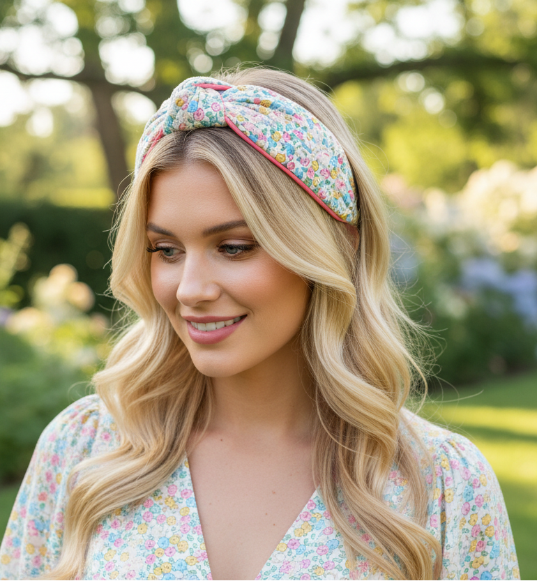 Quilted Ditsy Embroidered Headband