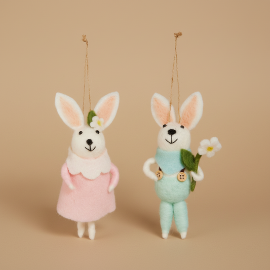 5.5" Bunny Friends Felt Ornaments