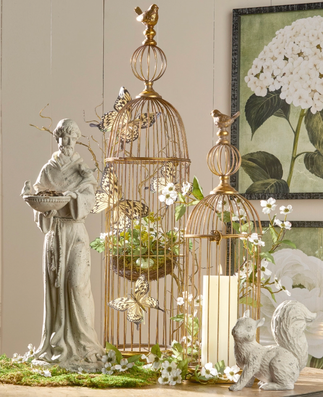 Distressed Gold Birdcages