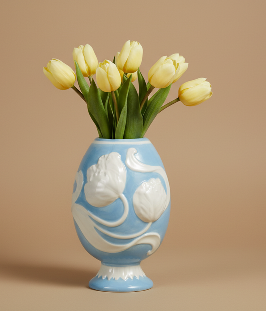 Embossed Dolomite Egg Vase