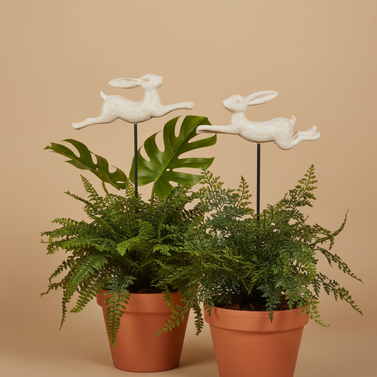 14.75" Leaping Bunny Decorative Stake