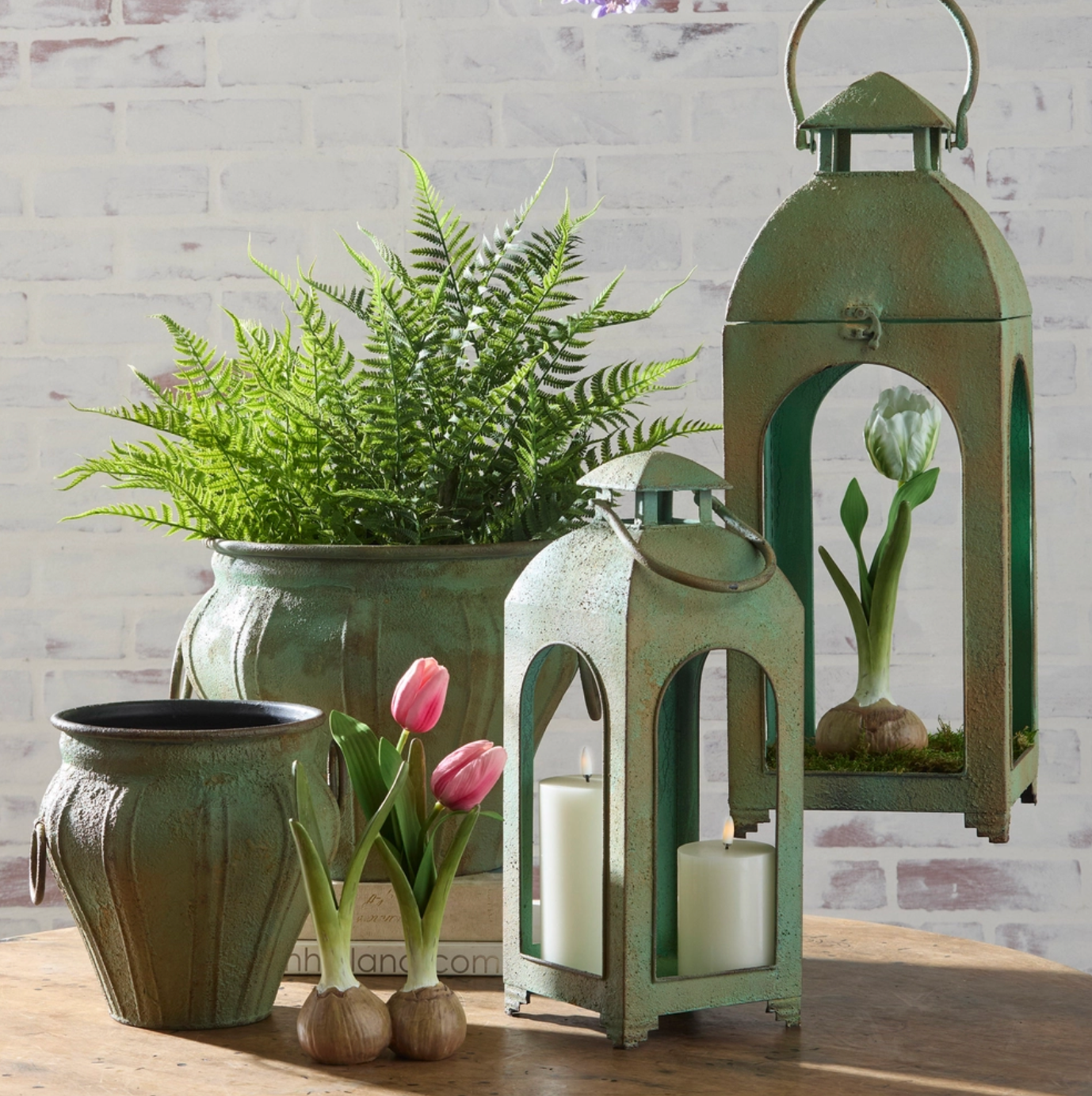 13.5" Patina Metal Pots