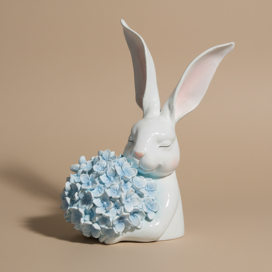 10.5" Blue Hydrangea Bunny