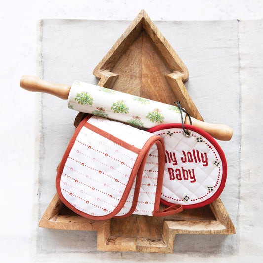 20.5" Mango Wood Tree Serving Tray