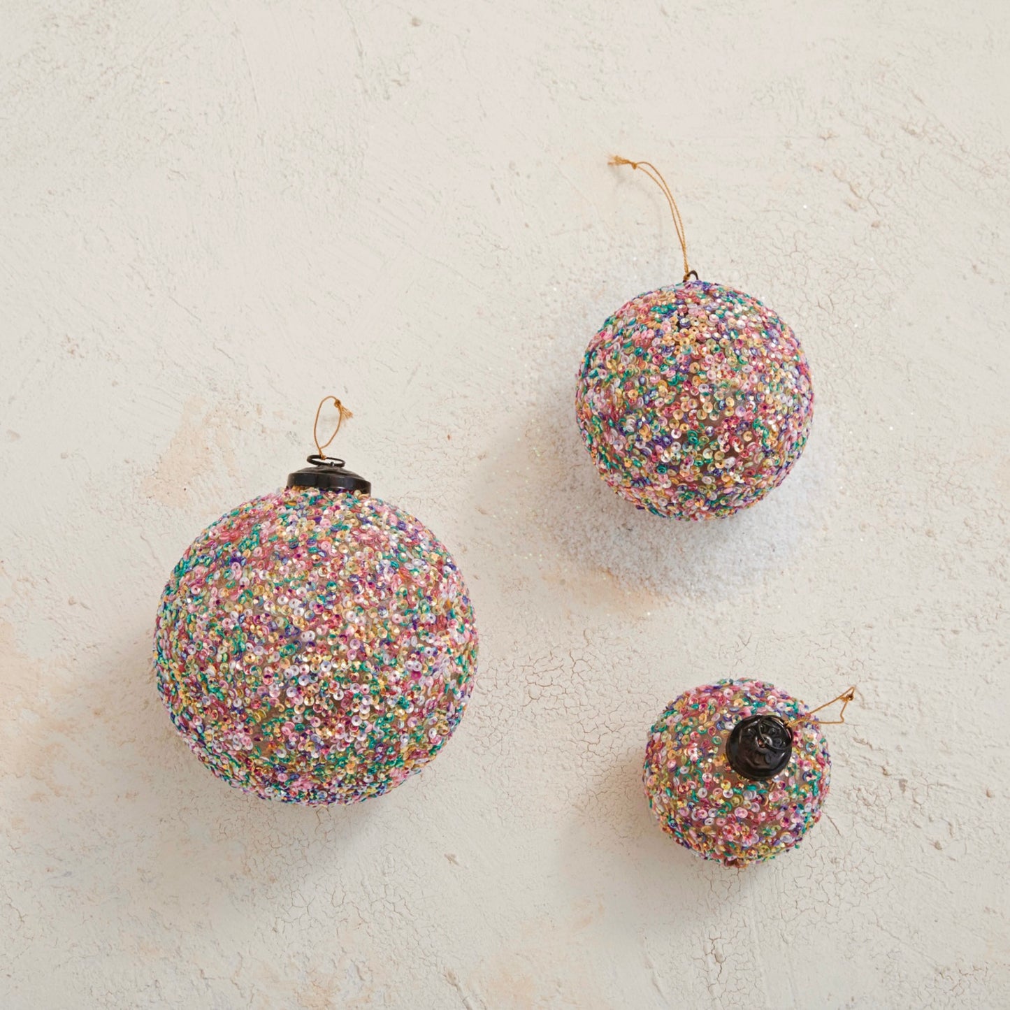 4" Merry & Bright Sequin Ball Ornament