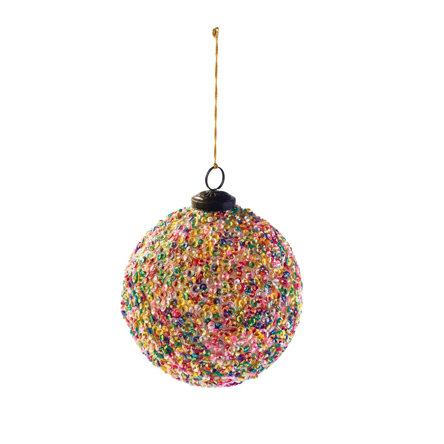 4" Merry & Bright Sequin Ball Ornament