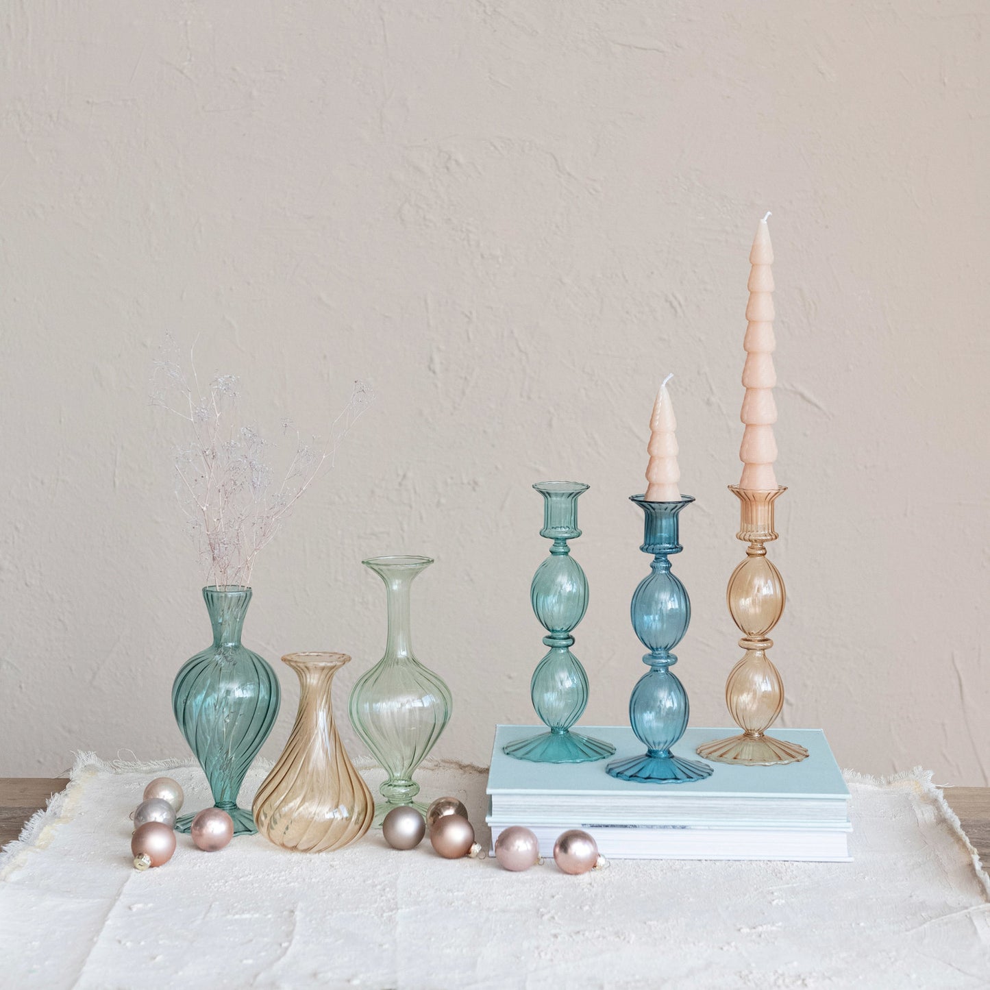 Soft Seas Blown Glass Vases