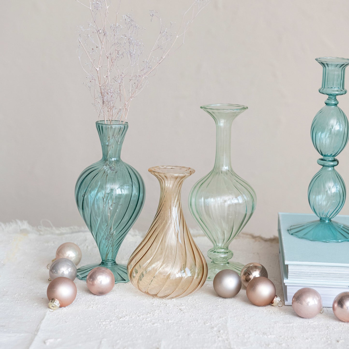 Soft Seas Blown Glass Vases