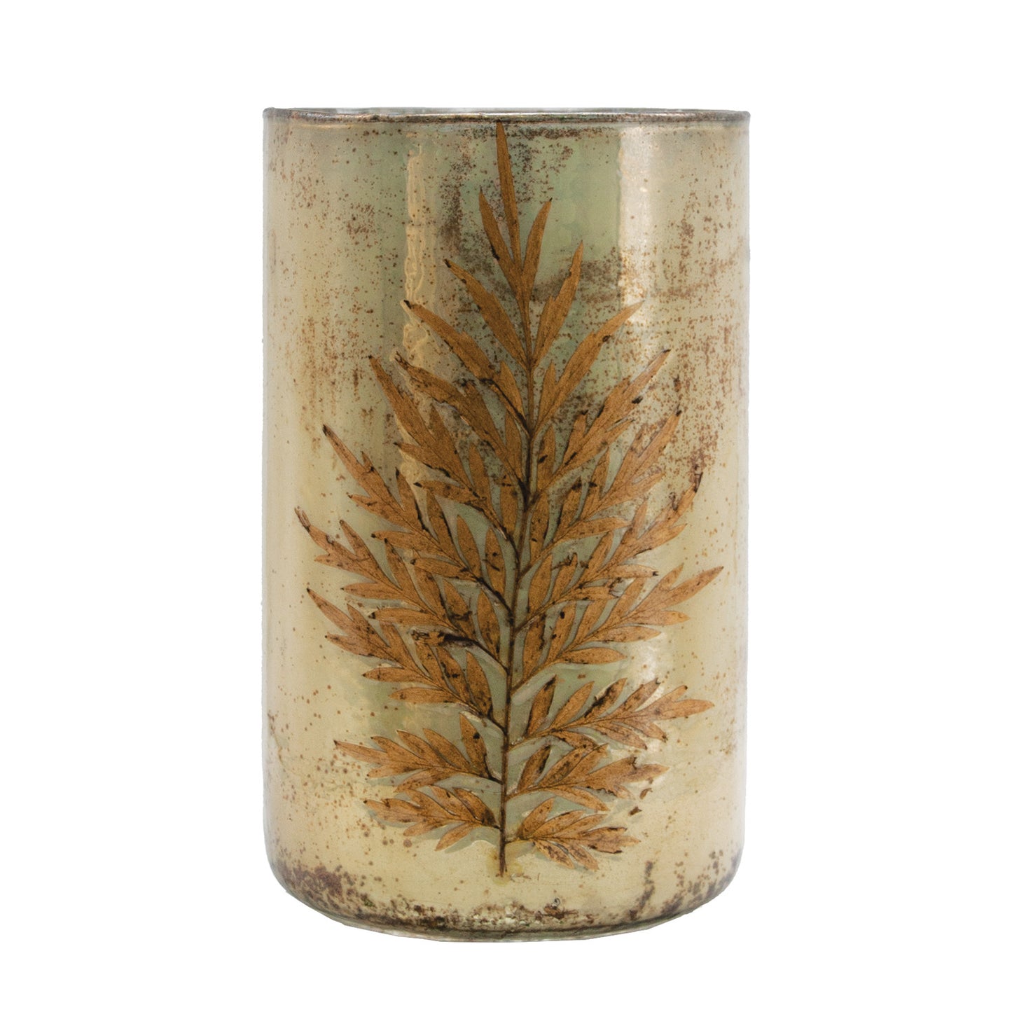 Large Pressed Leaf Glass Hurricane