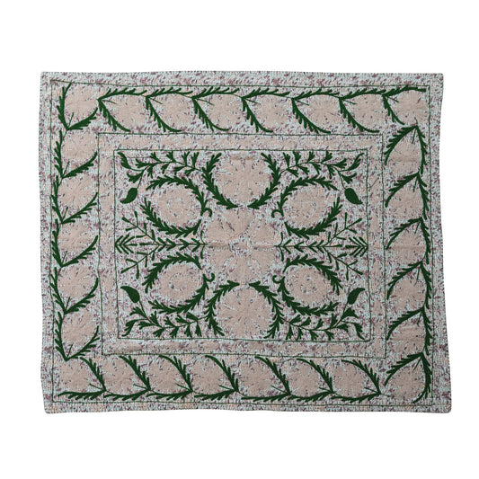 Embroidered Kantha Stitch Throw