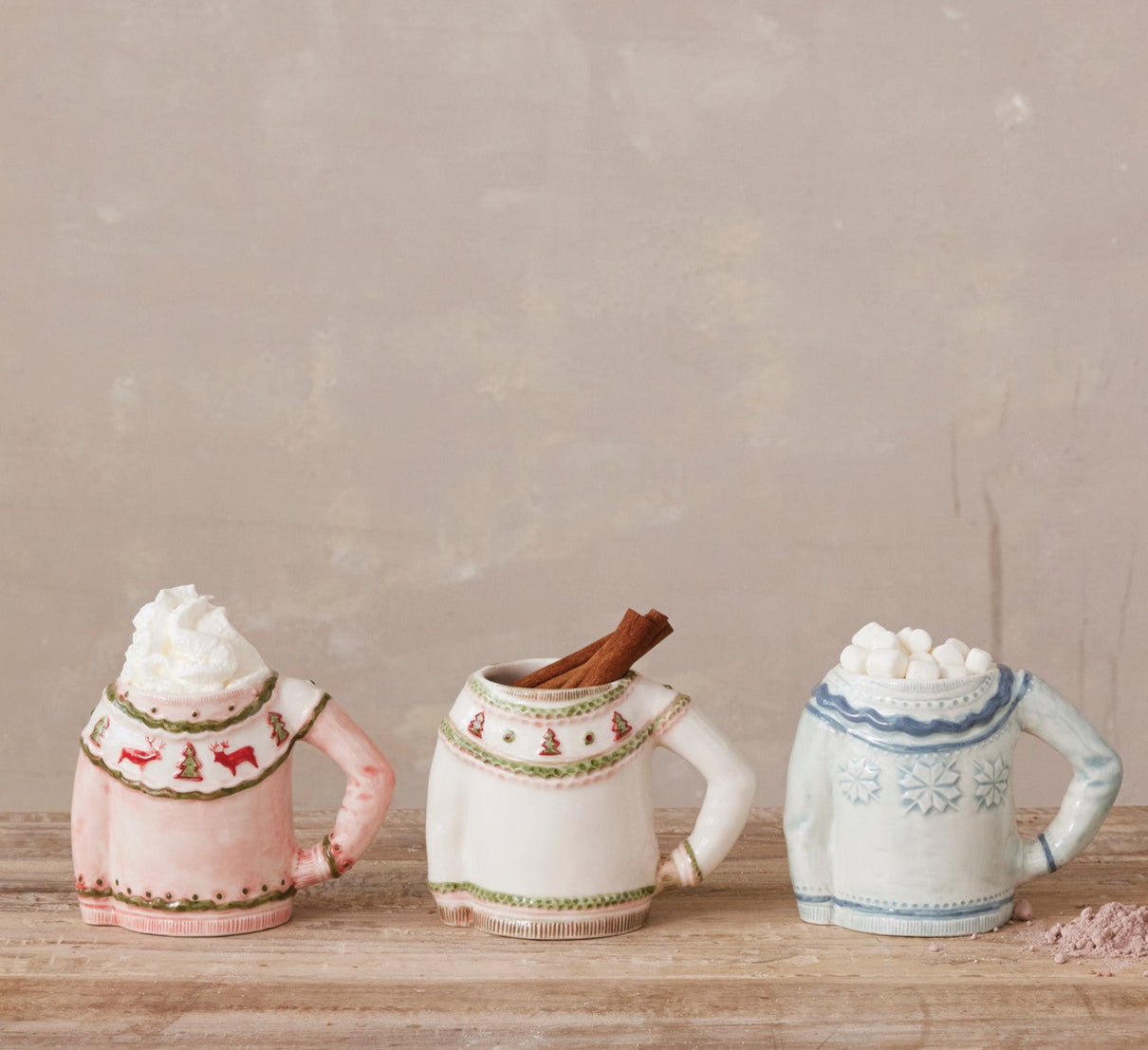 14 oz. Stoneware Nordic Sweater Mugs