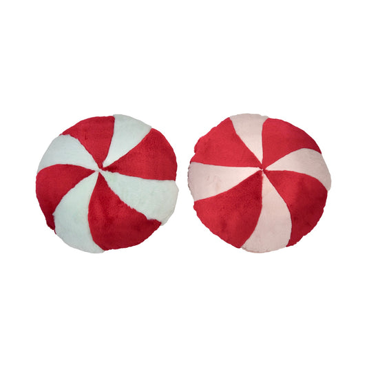 Plush Fur Peppermint Pillow - Two Colors