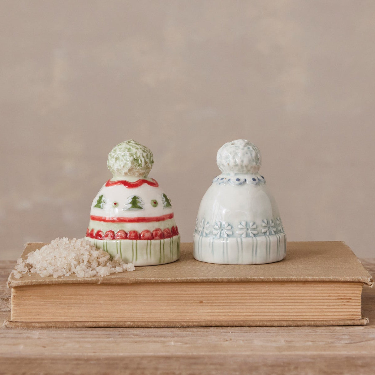 Stoneware Snow Hat Salt & Pepper Shakers
