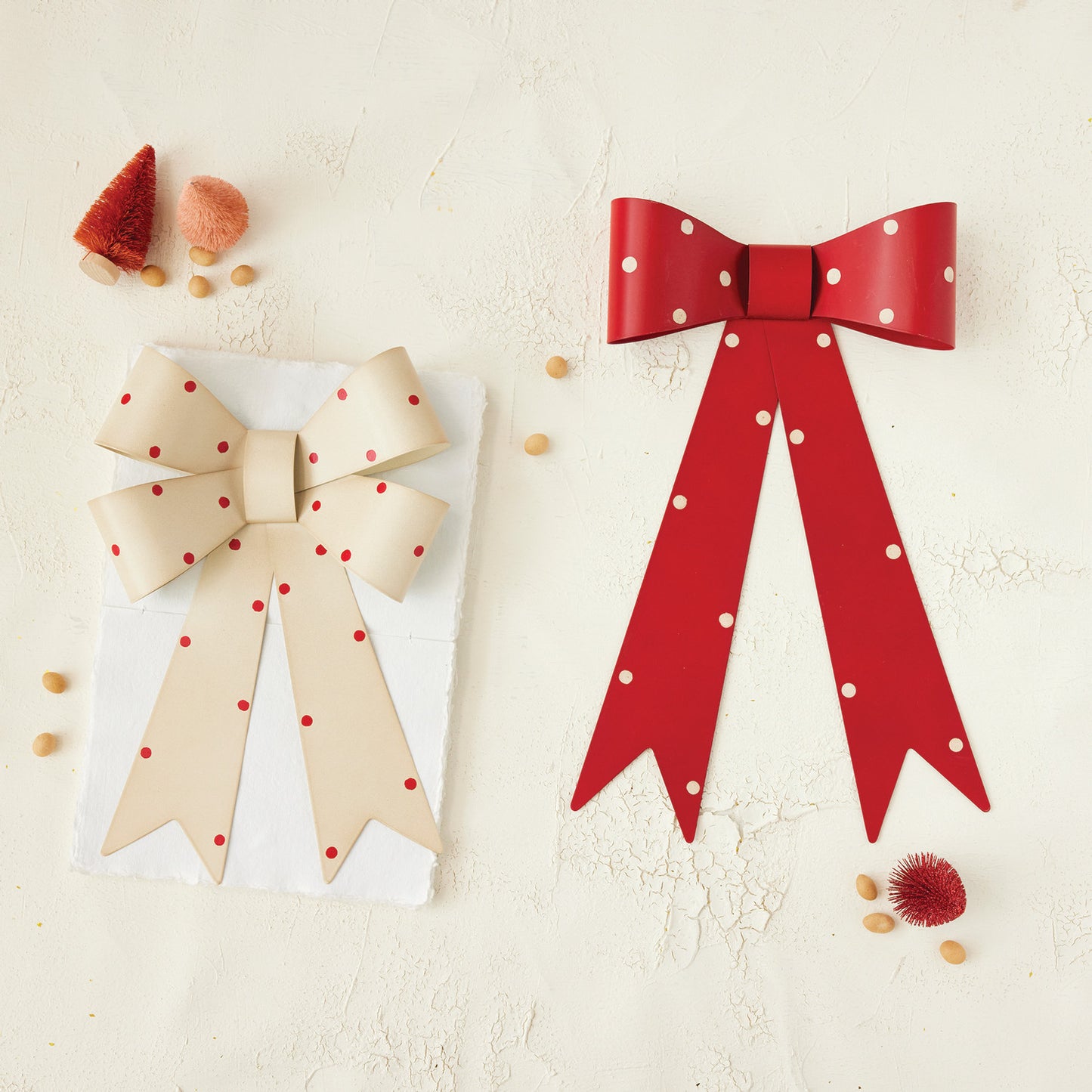 XL Metal Bow Wall Décor with Polka Dots- Two Colors