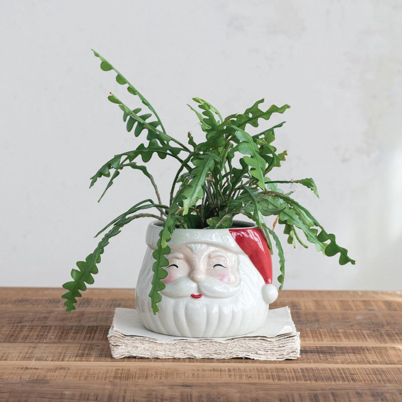 Stoneware Santa Head Planter