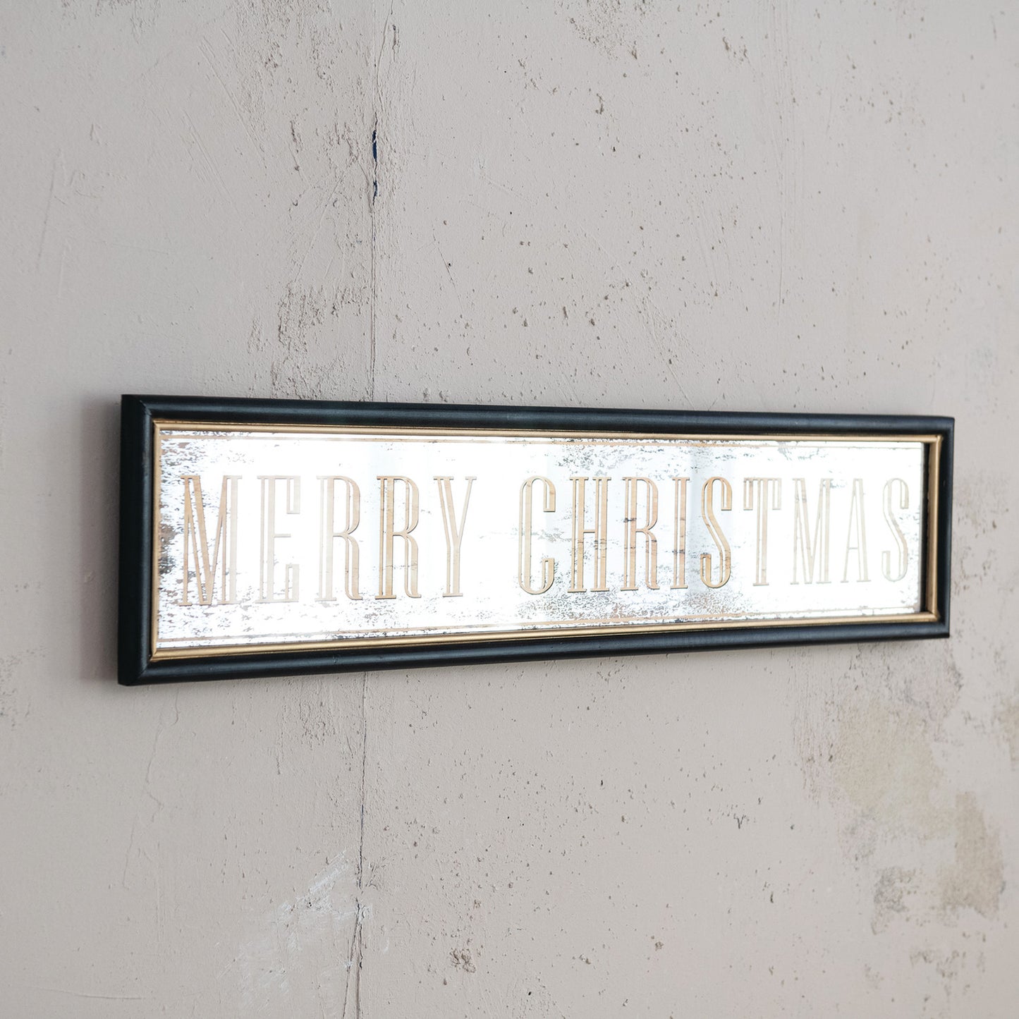 32" Merry Christmas Patina Mirror