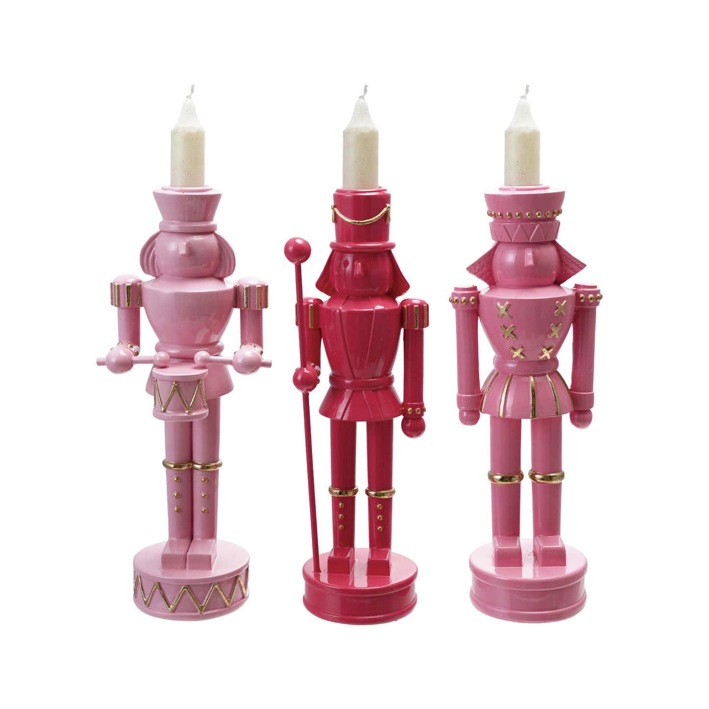 Pinks Nutcracker Shaped Taper Holder, 3 Styles