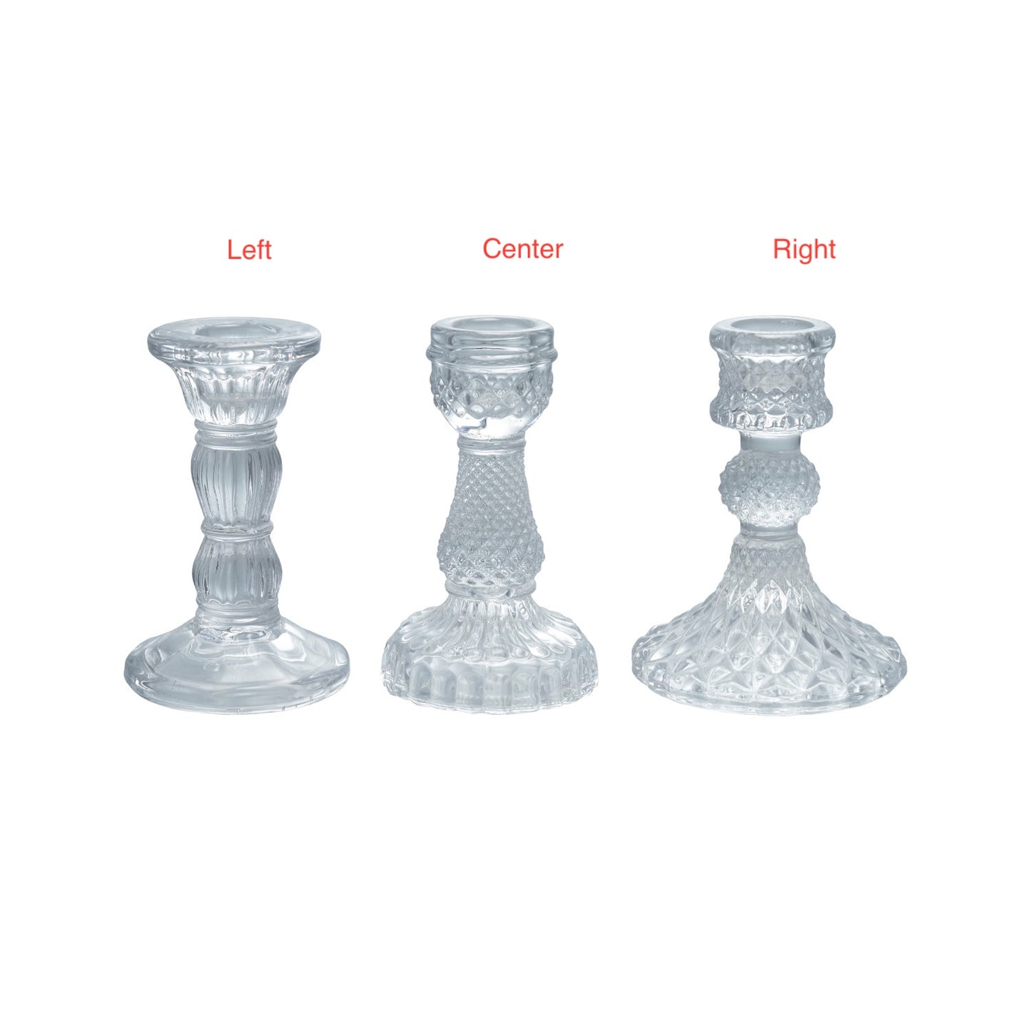 Vintage Pressed Glass Taper Holders