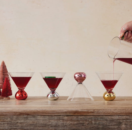 12 oz. Metallic Martini Glass - Two Colors