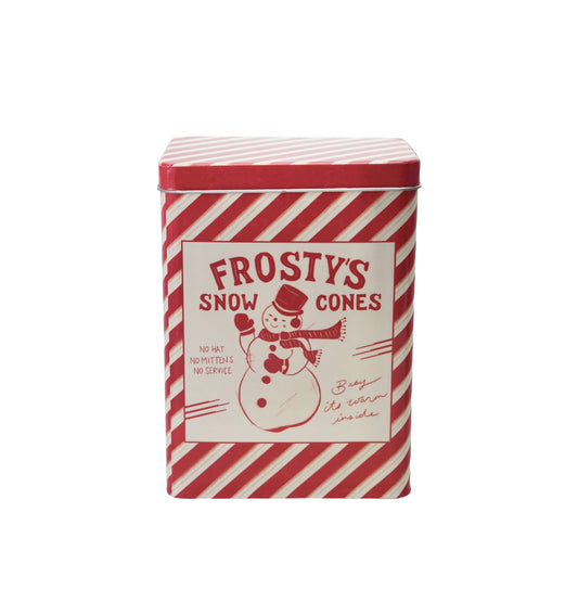 Vintage Snowman Metal Box