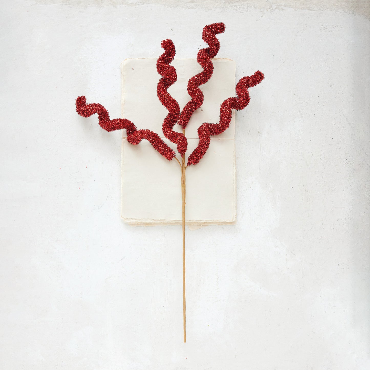 27"H Foam & Tinsel Curly Stem