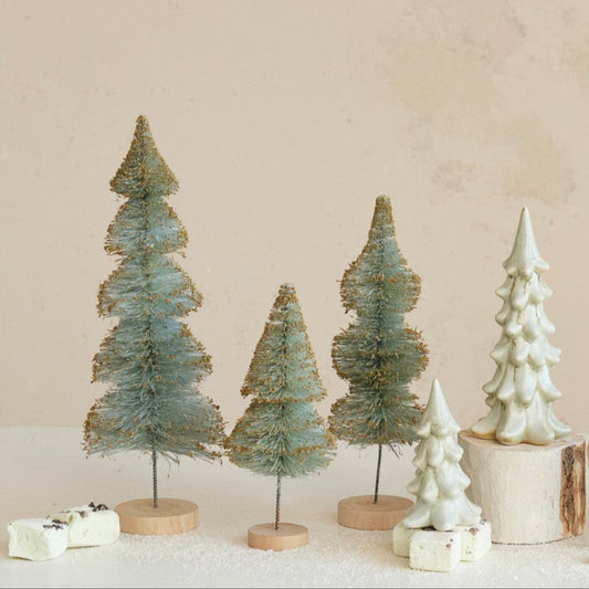 Glitter Bottle Brush Trees - Three Colors