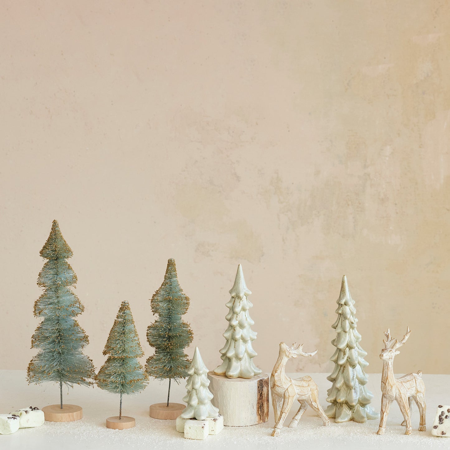 Glitter Bottle Brush Trees - Three Colors