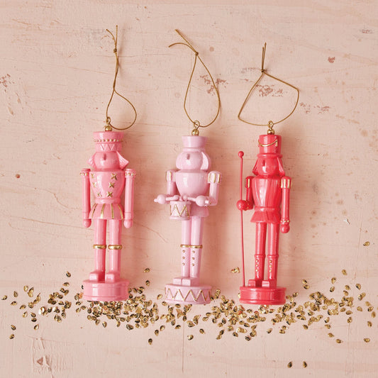 6"H Nutcracker Ornaments with Gold Accents