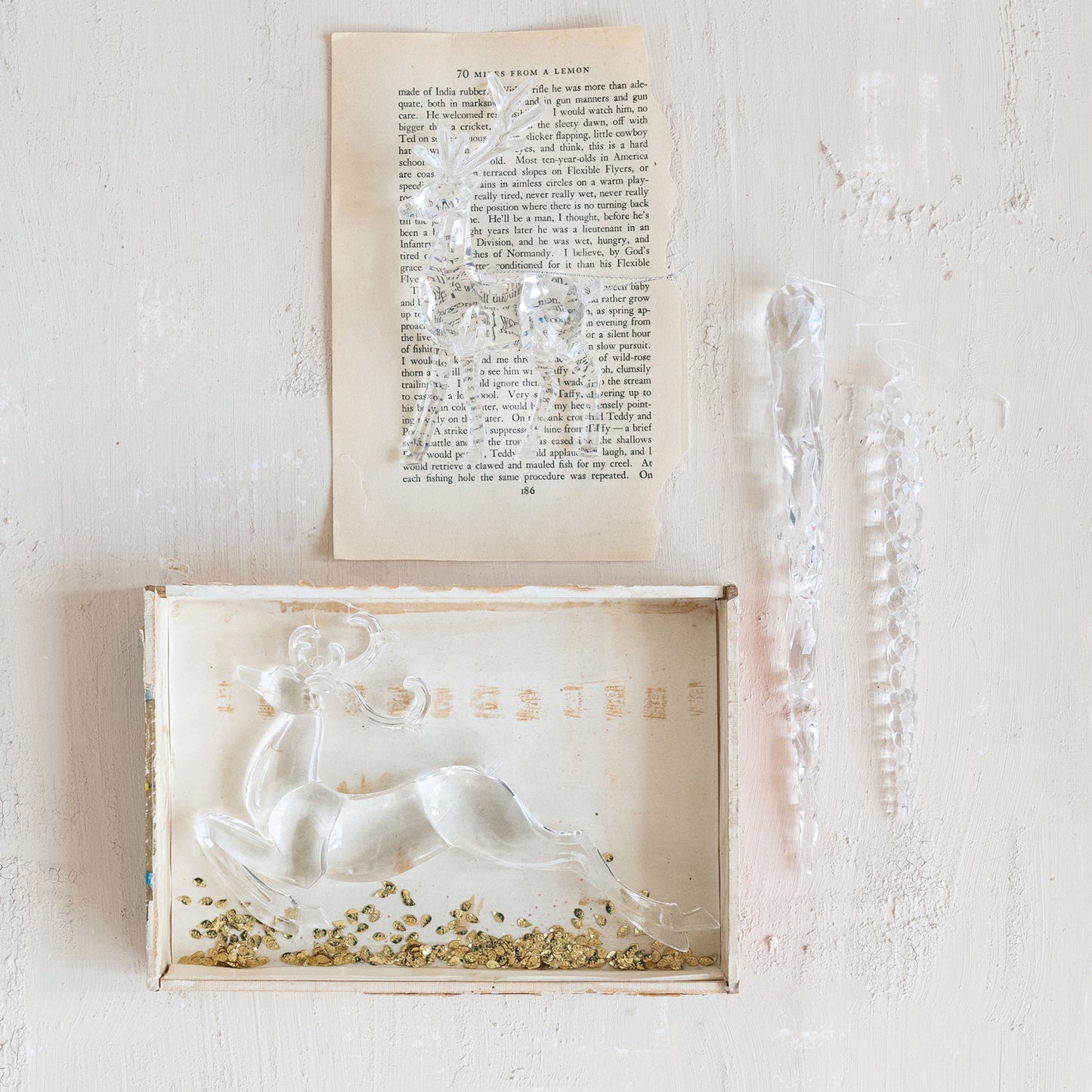 5"H Acrylic Leaping Deer Ornament