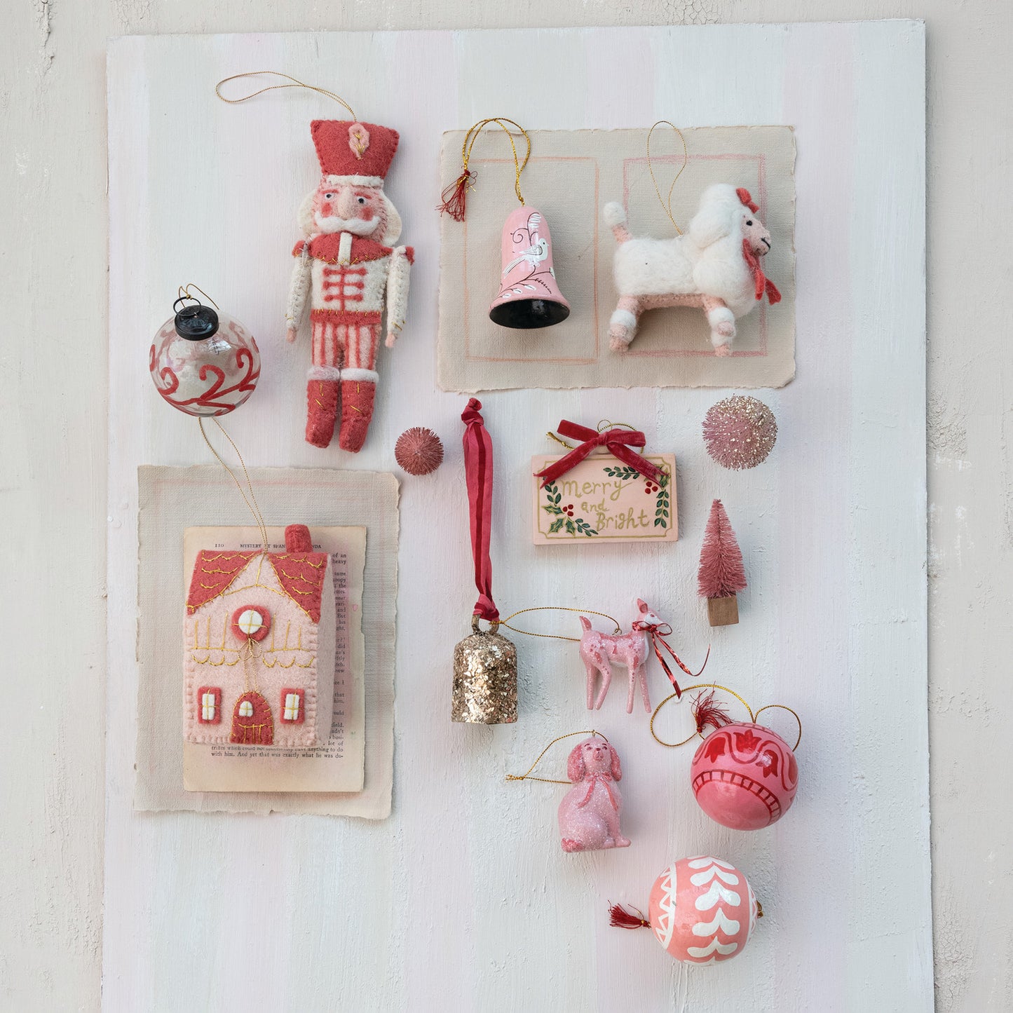 Pink Sugared Christmas Icon Ornaments