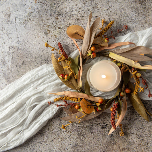 11" Mixed Heather Berry Candle Ring