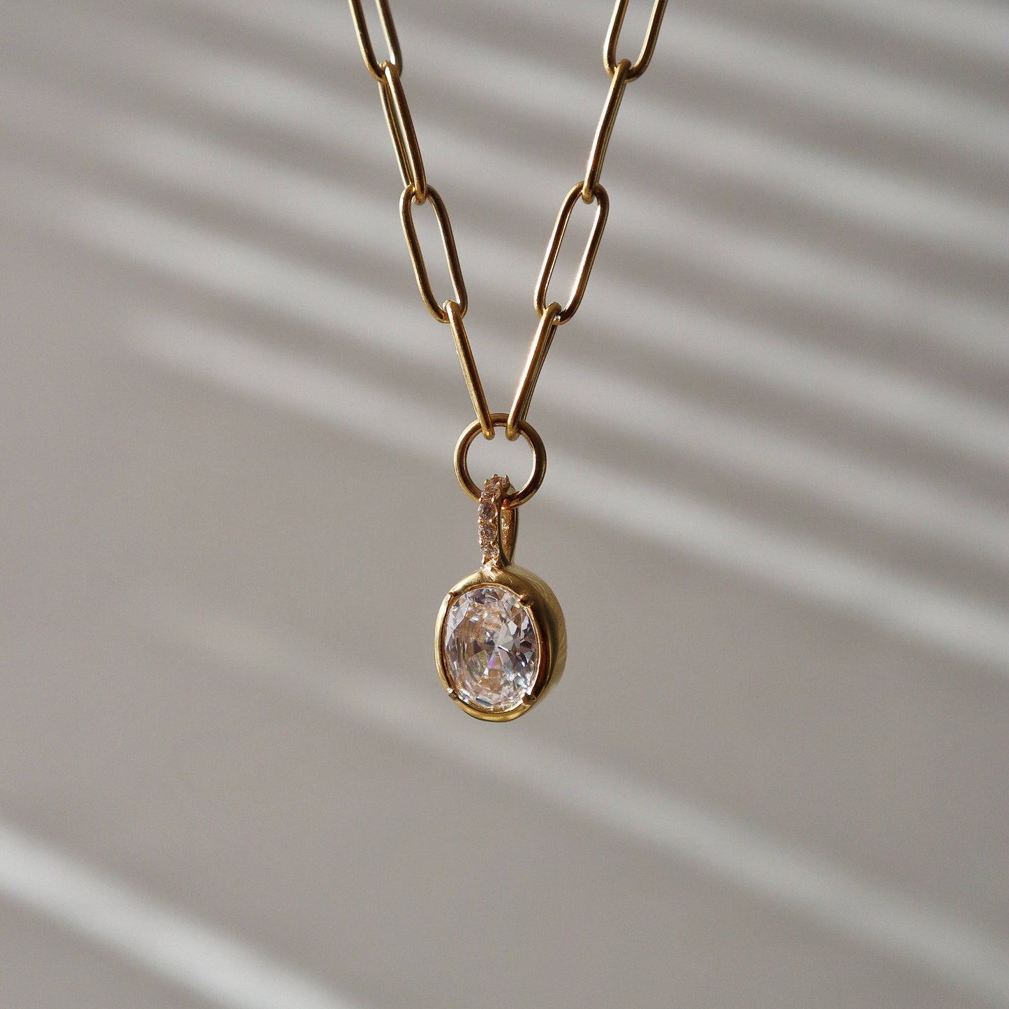 Mila Paperclip CZ Necklace