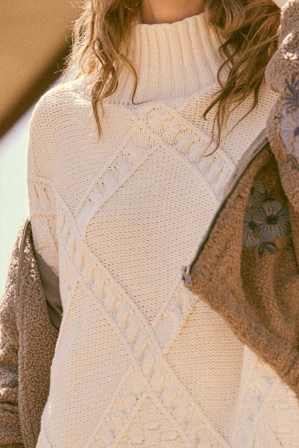 Pria Cable Knit Tunic Sweater