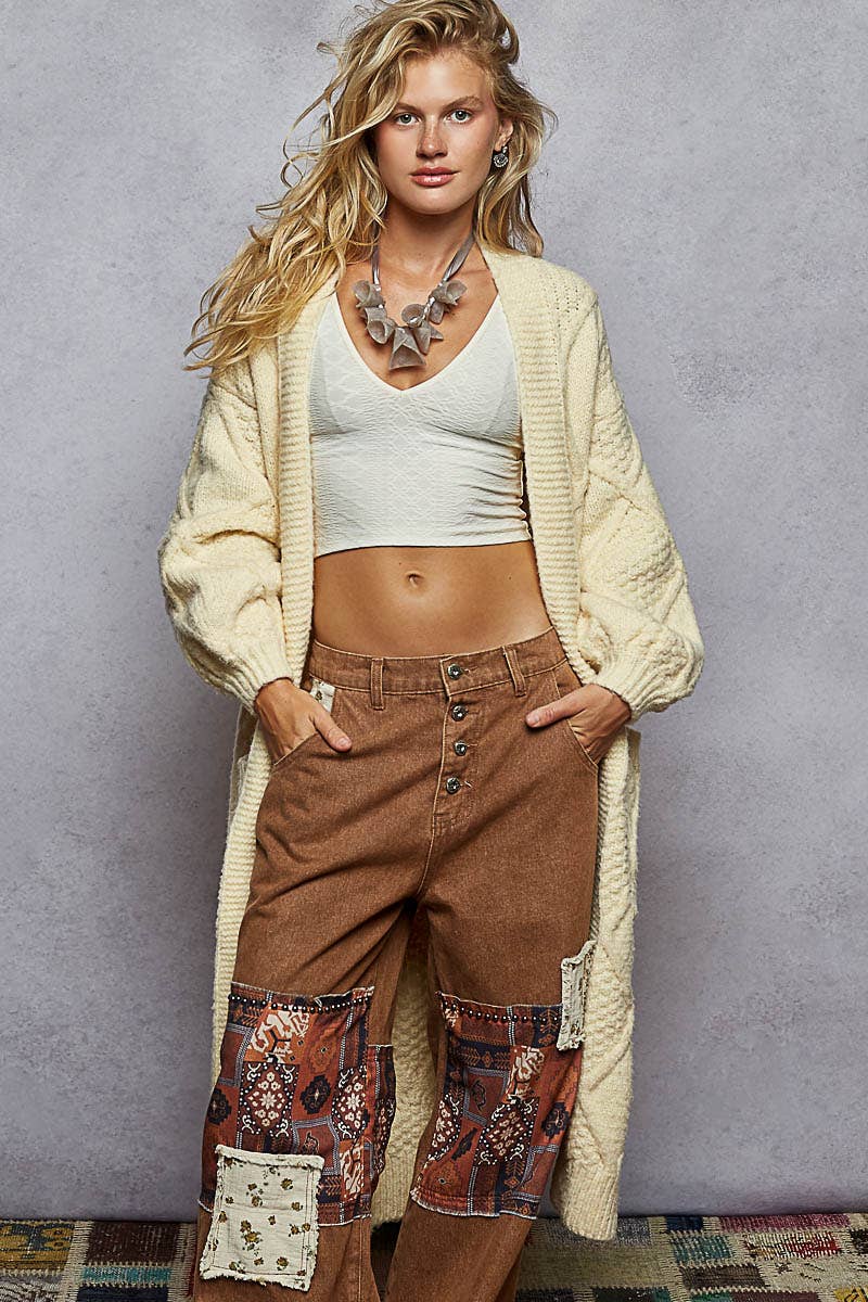 Vanilla Cream Diamond Long Cardigan