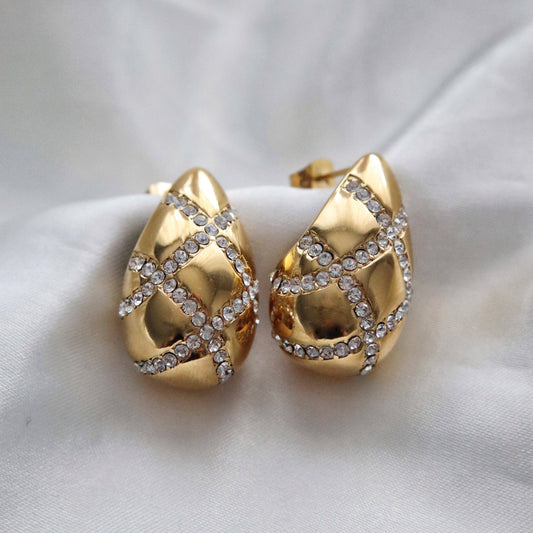 Pave Drop Earrings