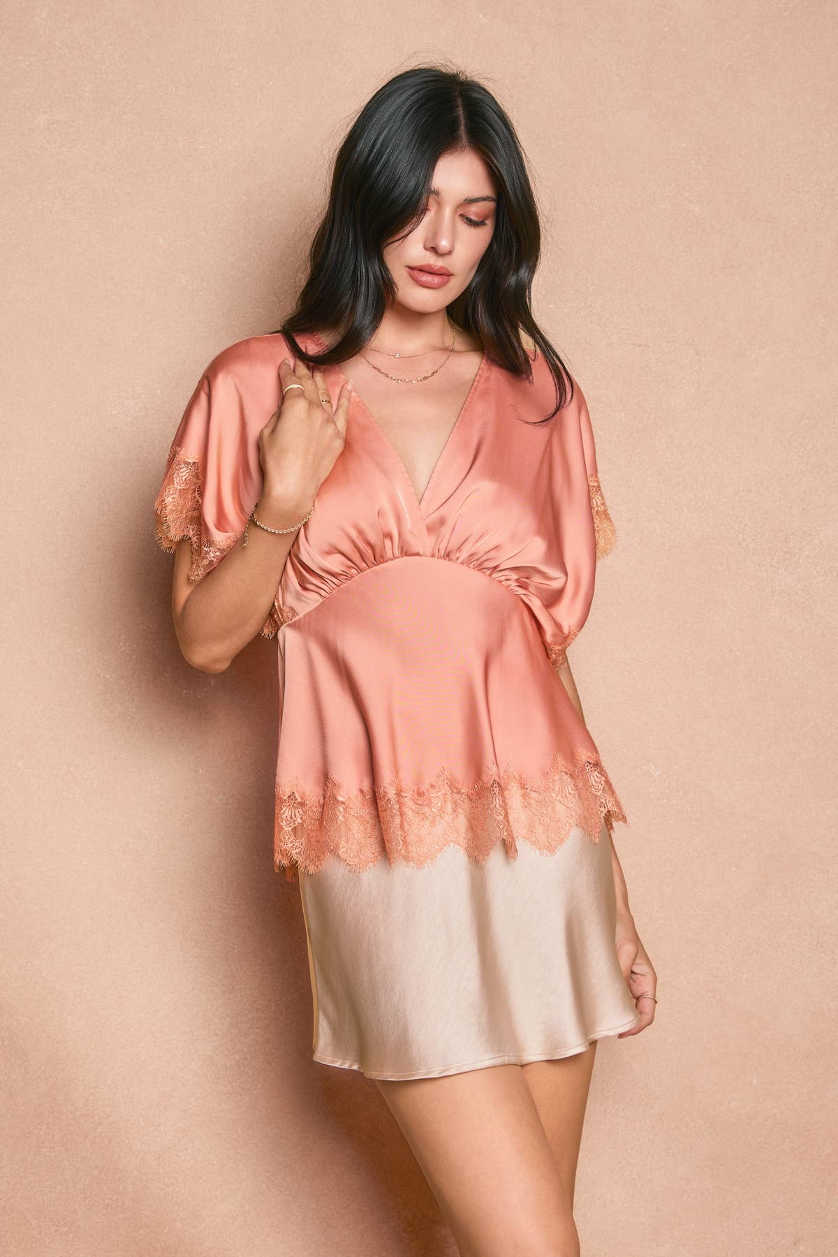 Gemma Lace Blouson Top- Two Colors