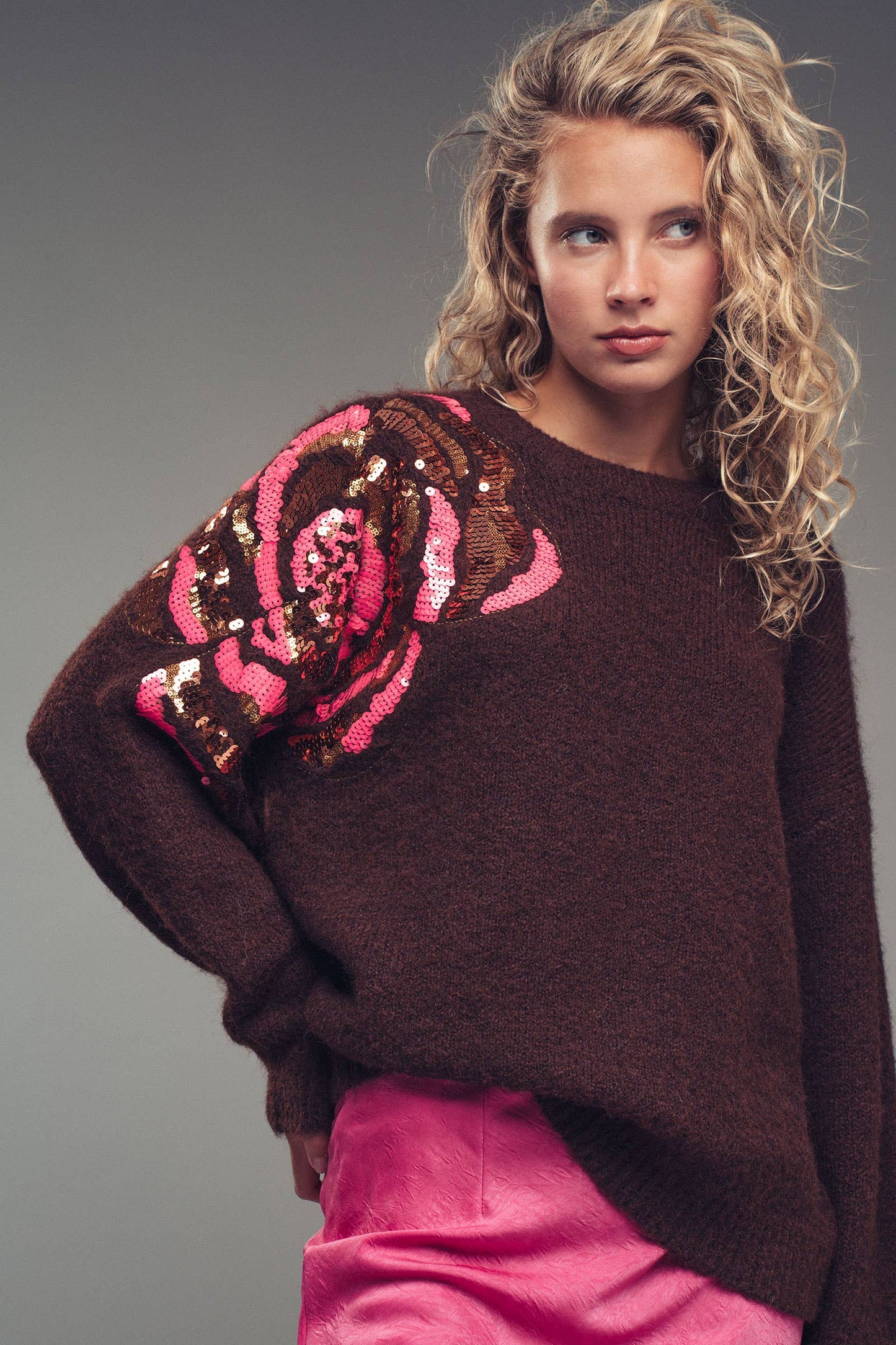 Rosella Sequin Floral Sweater