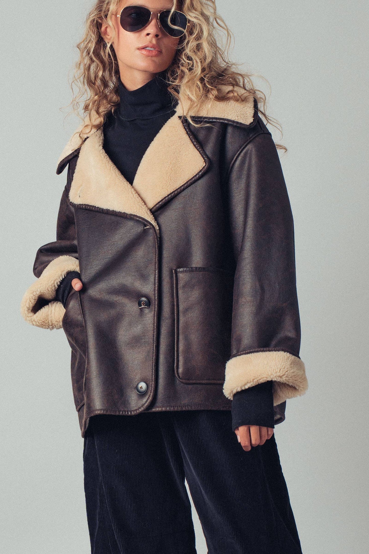 Midnight Run Aviator Leather Jacket