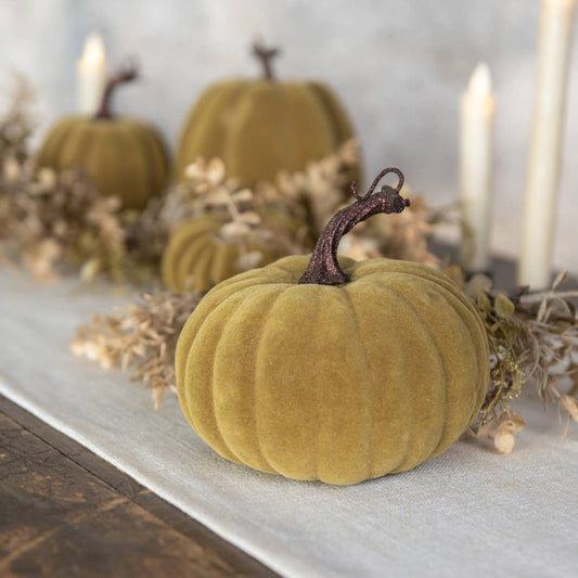 5" Flocked Pumpkin