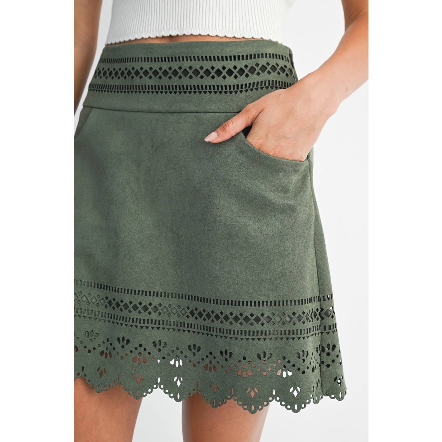 Reagan Laser Cut Skirt