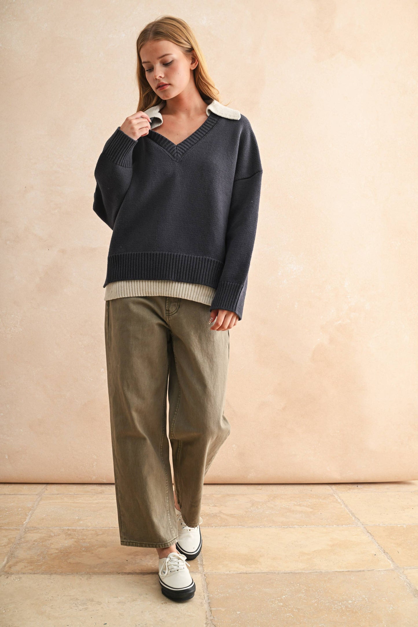 Ellie Contrast Layer Sweater