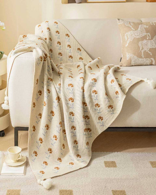 Rosewood Cottage Knit Throw Blanket