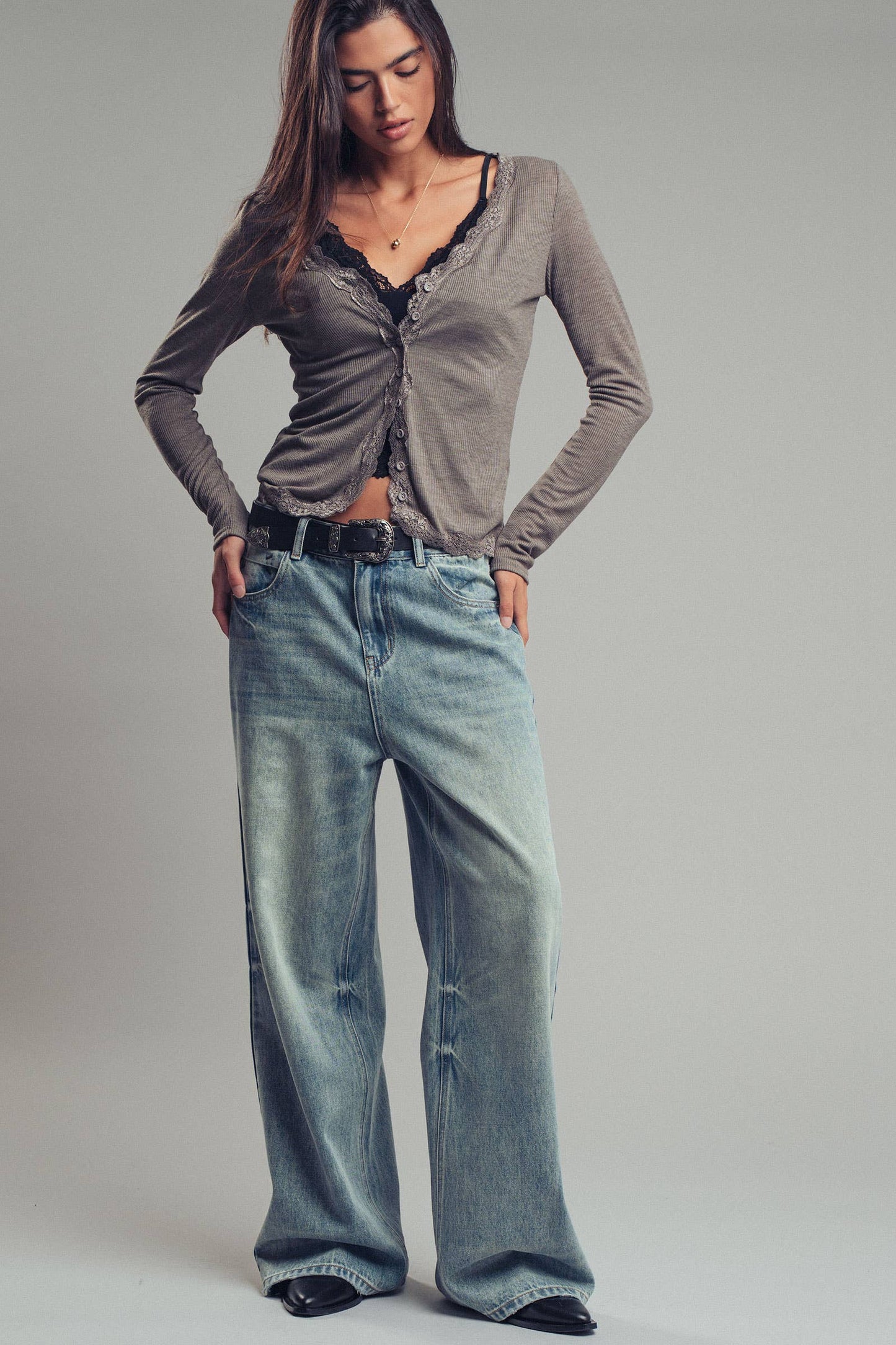 Jolie Vintage Wash Baggy Jeans