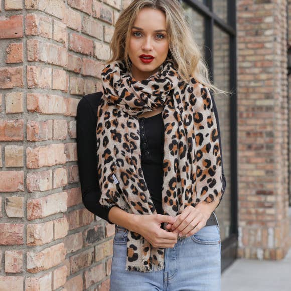 Charlie Leopard Print Scarf