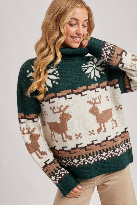Snowed In Nordic Reindeer Sweater