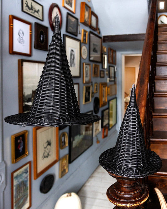 Faux Wicker Witch Hats
