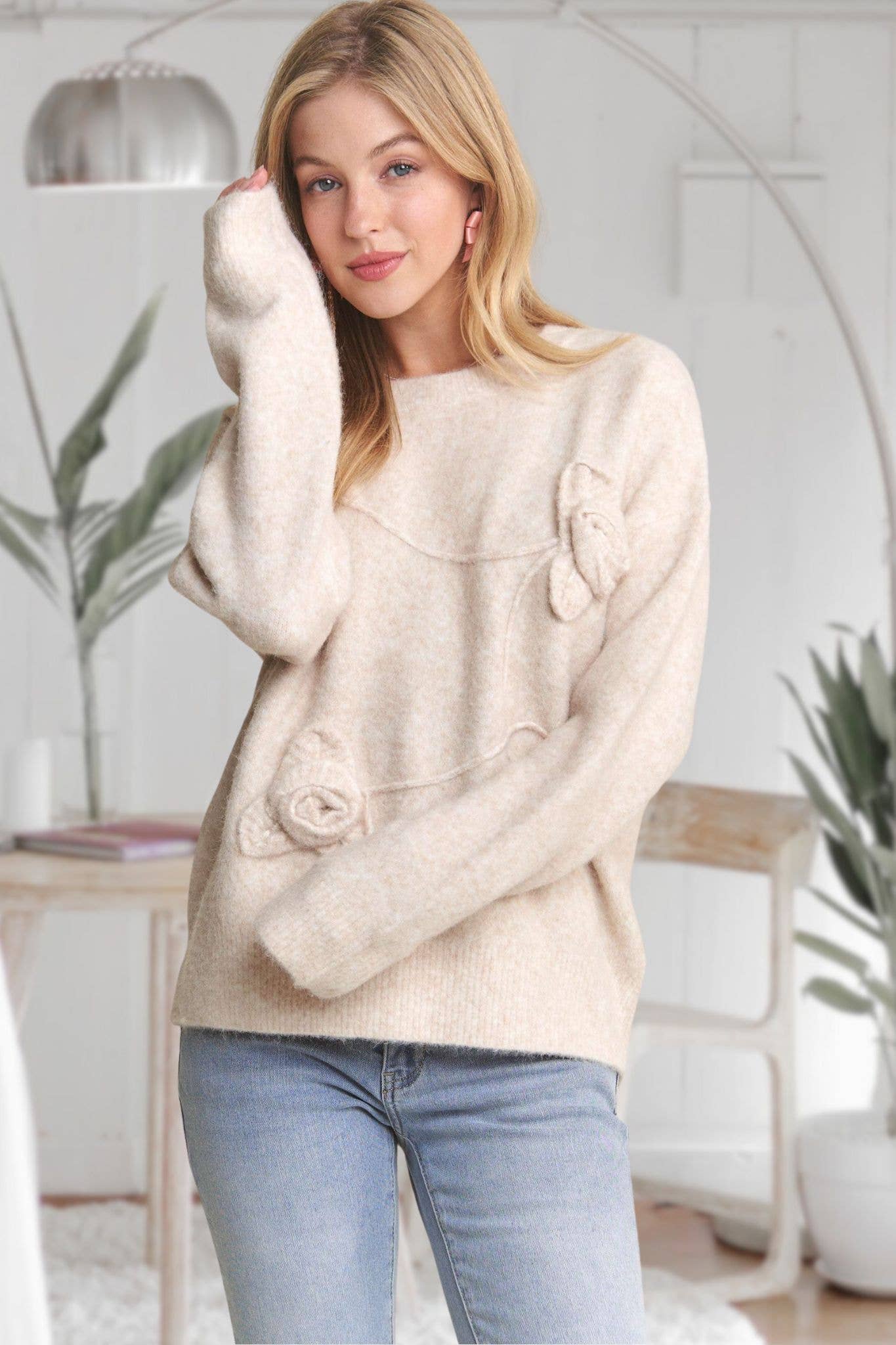 Cara Floral Applique Sweater